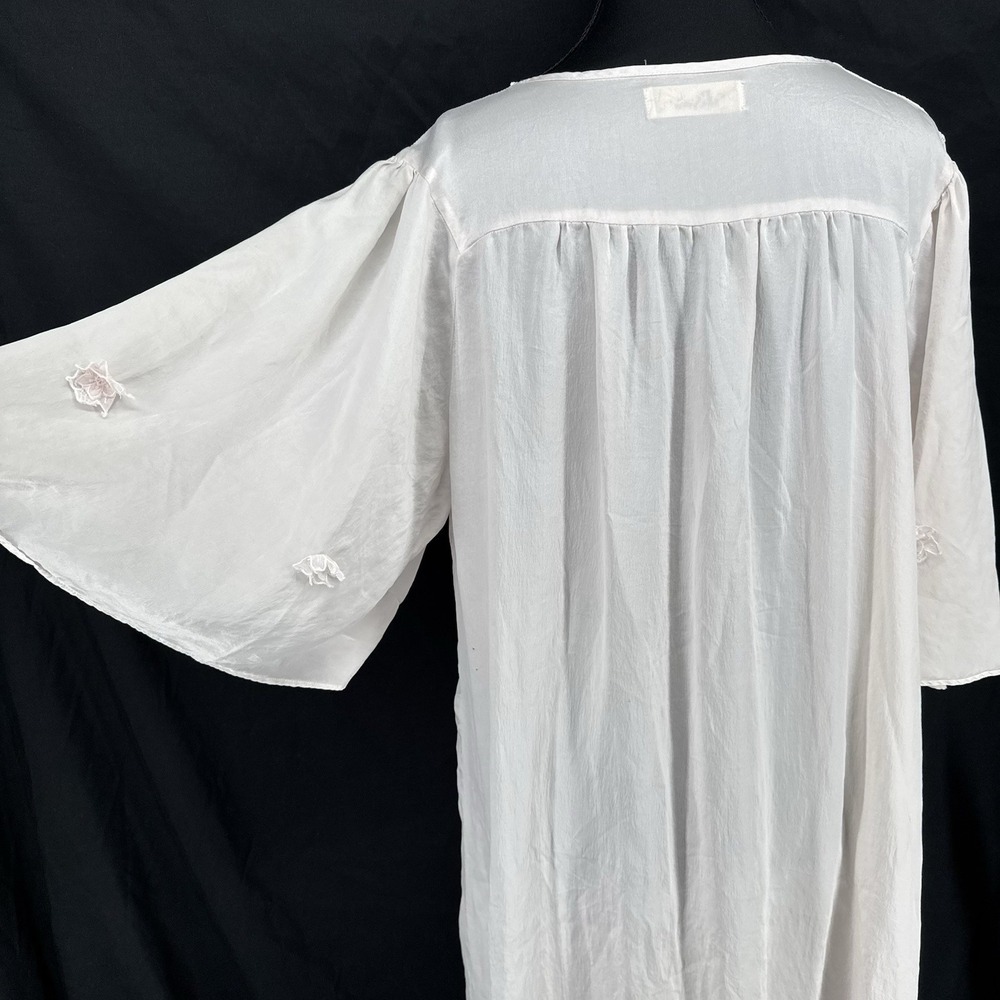 Vtg Silk Midi Dress L Cottage Prairie Romantic Regency Coquette Angel Edwardian - Picture 7 of 11